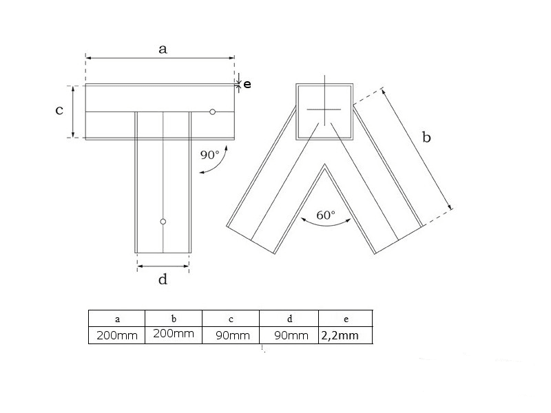 Huskebeslag ECO for kantet treverk 90 x 90 mm