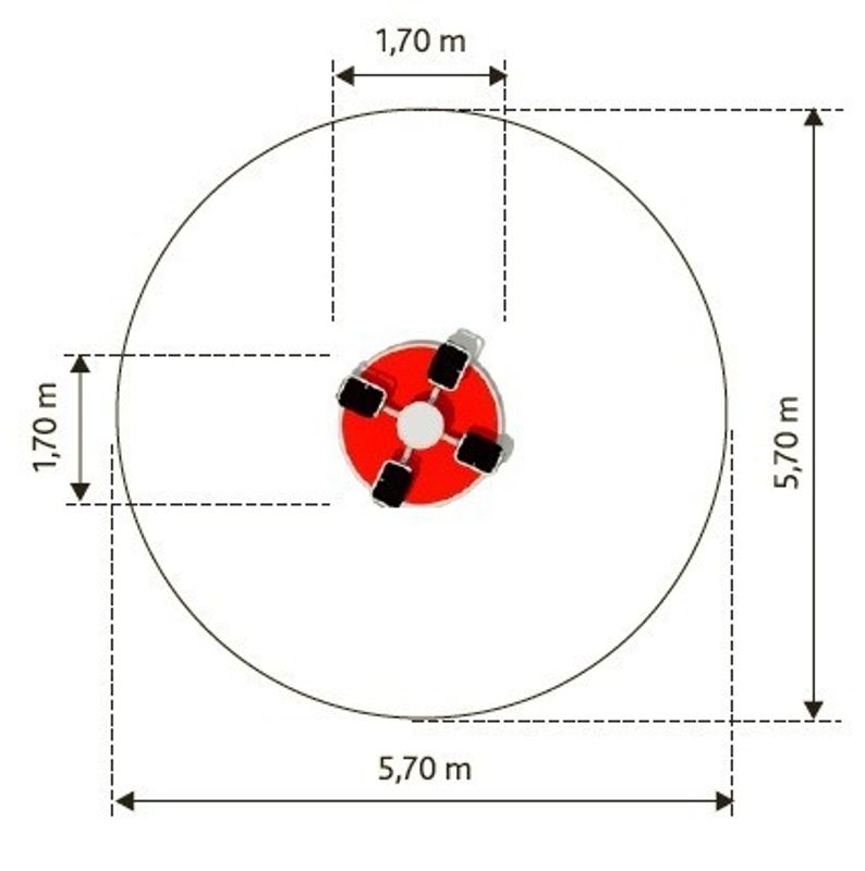Karusell mistral 4  Ø 162cm pulverlakkert